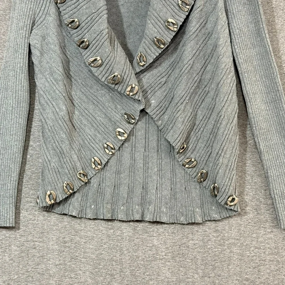 Angelz Apparel Women Cardigan L Grey Hardware Chain Unique Edgy Layer Grunge